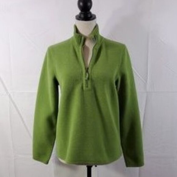 Eddie Bauer Women’s Green ¼ Zip Fleece Outdoor Sweater Pullover – Size Small - Picture 11 of 13